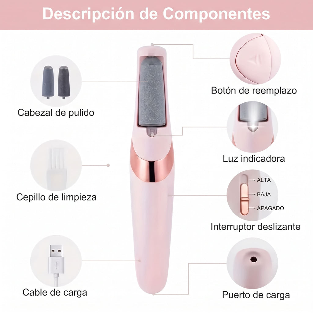 Combo Belleza 2 en 1 - LumiPink - Lima Removedor De Callos 🦶 + Depilador de cejas de regalo 🎁🤗